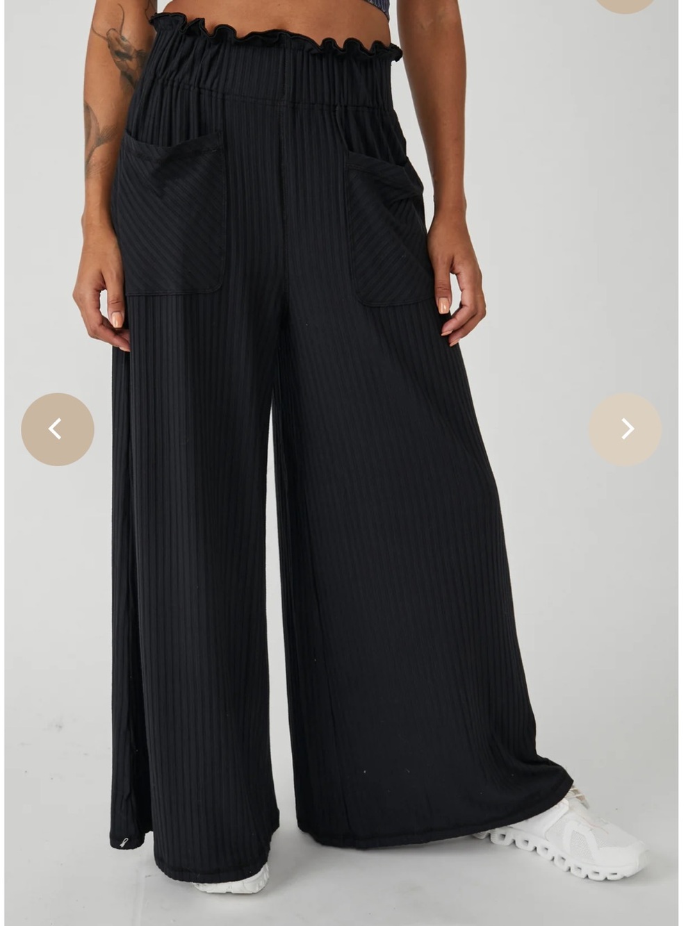 Free People Movement Blissed Out Wide Leg Pants - Black, Size Small - Picture 3 of 10